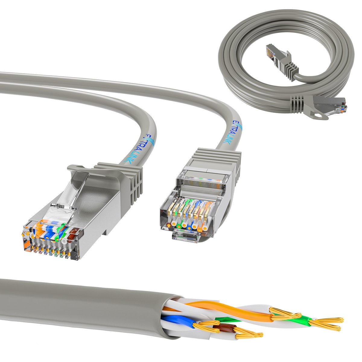 Extralink Cat.5e UTP LAN Patch Cord 2m, Copper Network Cable