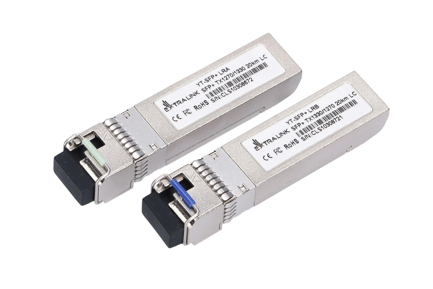 Extralink SFP+ 10G | SFP+ WDM Module | 10Gbps 1270/1330nm, single-mode, 20km, LC, DOM, pair, designed for HP/ARUBA