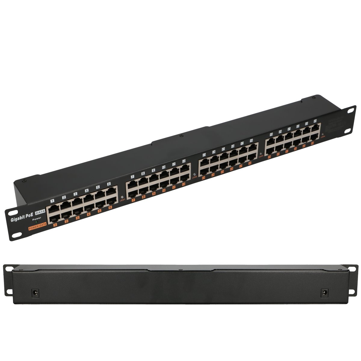 Extralink 24-Port Gigabit PoE Injector | 24 x 1000Mb/s RJ45, Rackmount