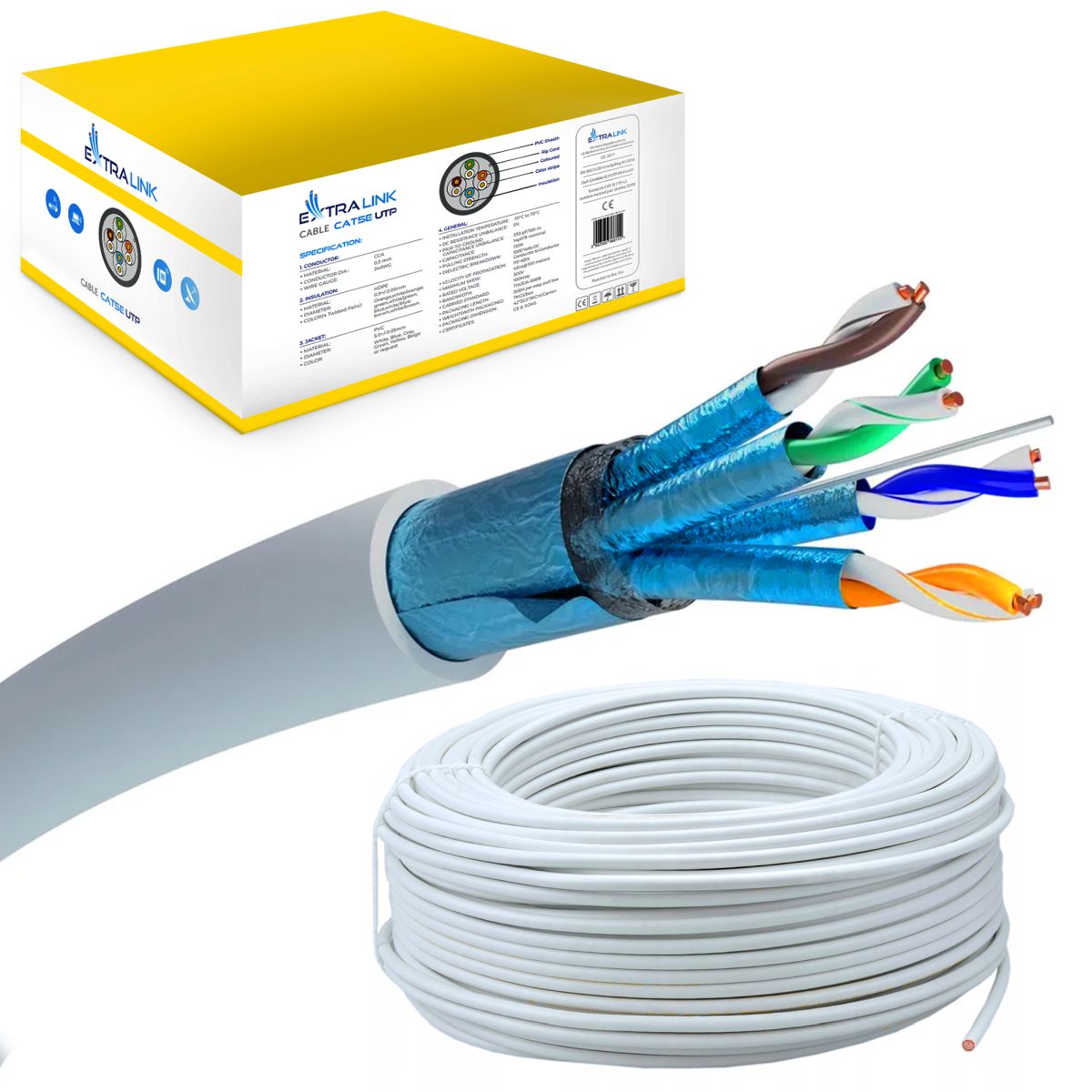 Extralink CAT6A FTP (F/FTP) V2 Indoor | Twisted pair | 500m