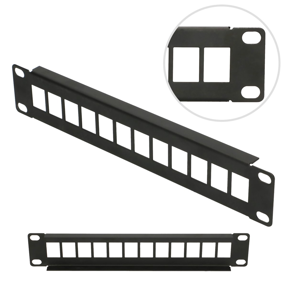Extralink 12 Port 10" Patch Panel | Modular, 12 ports