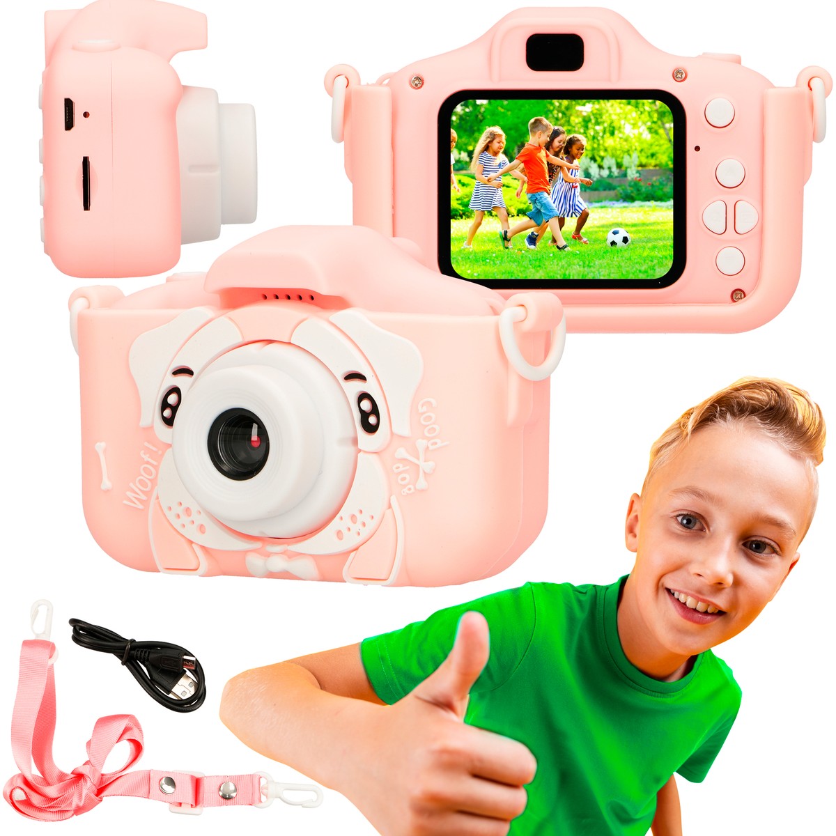 Extralink Kids Camera H28 Single Pink | Camera | 1080P 30fps, 2.0-inch screen