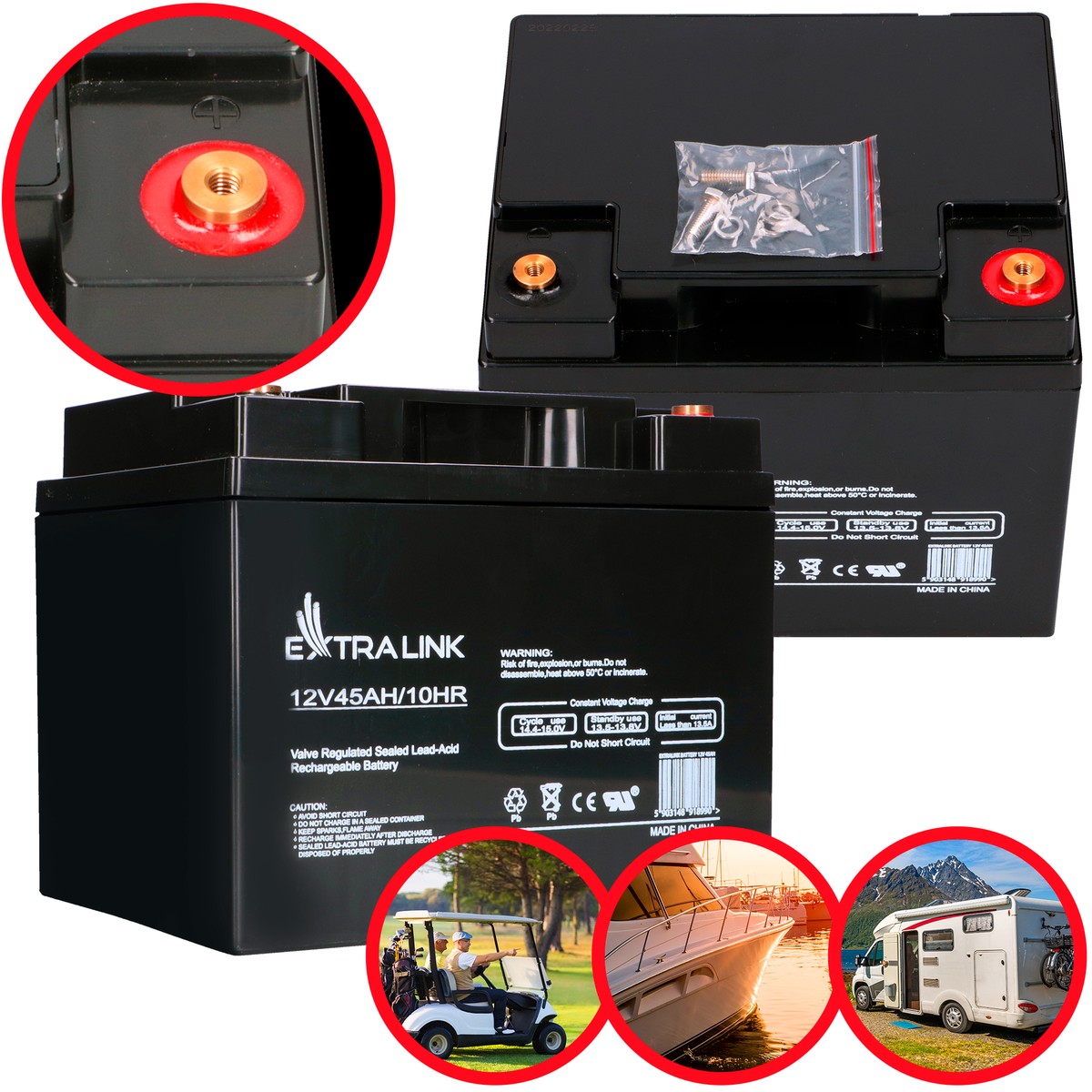 Extralink AGM 12V 45Ah | Battery | maintenance-free
