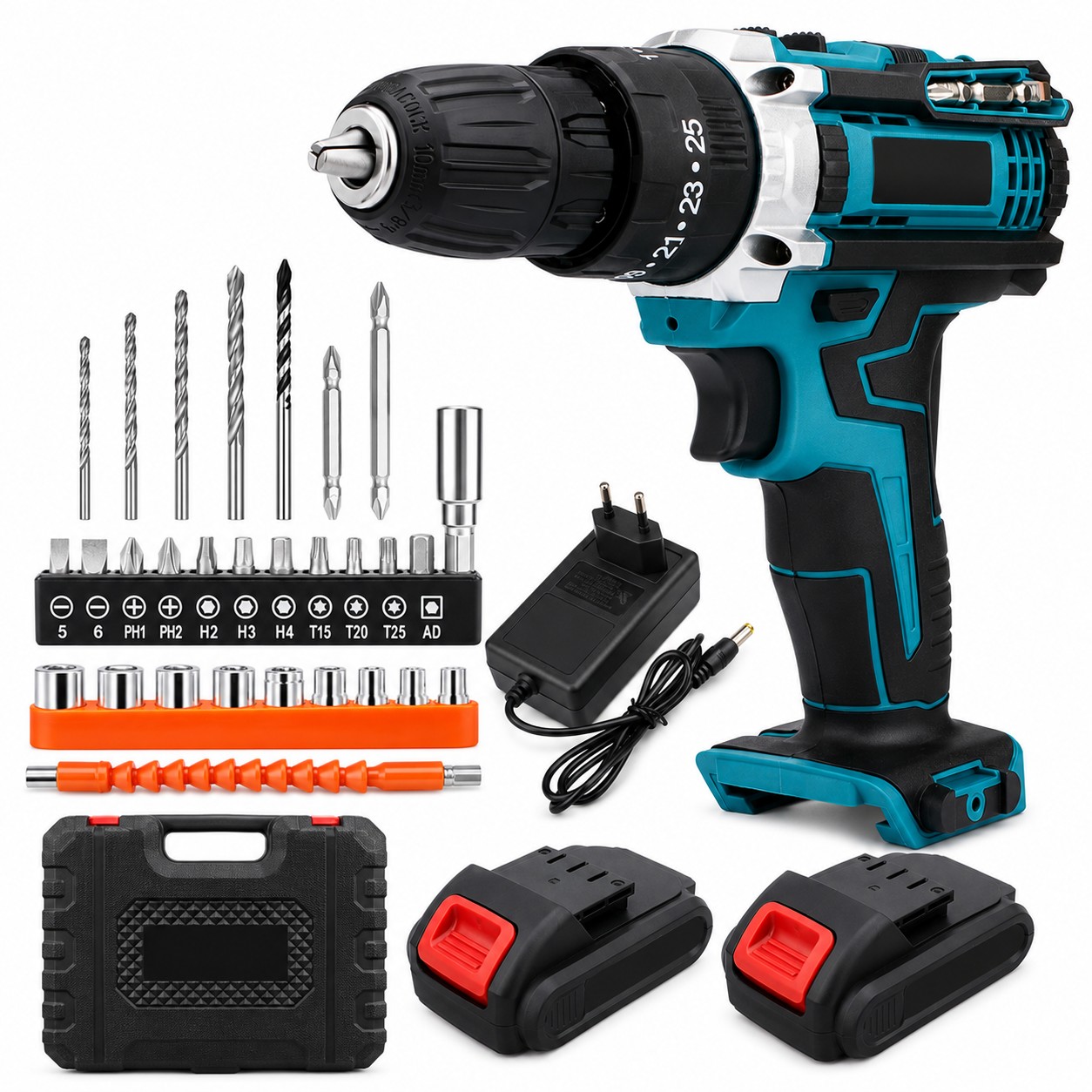 EXTRALINK TOOLS WIERTARKO-WKRTARKA AKUMULATOROWA NIEBIESKA 2 AKUMULATORY
