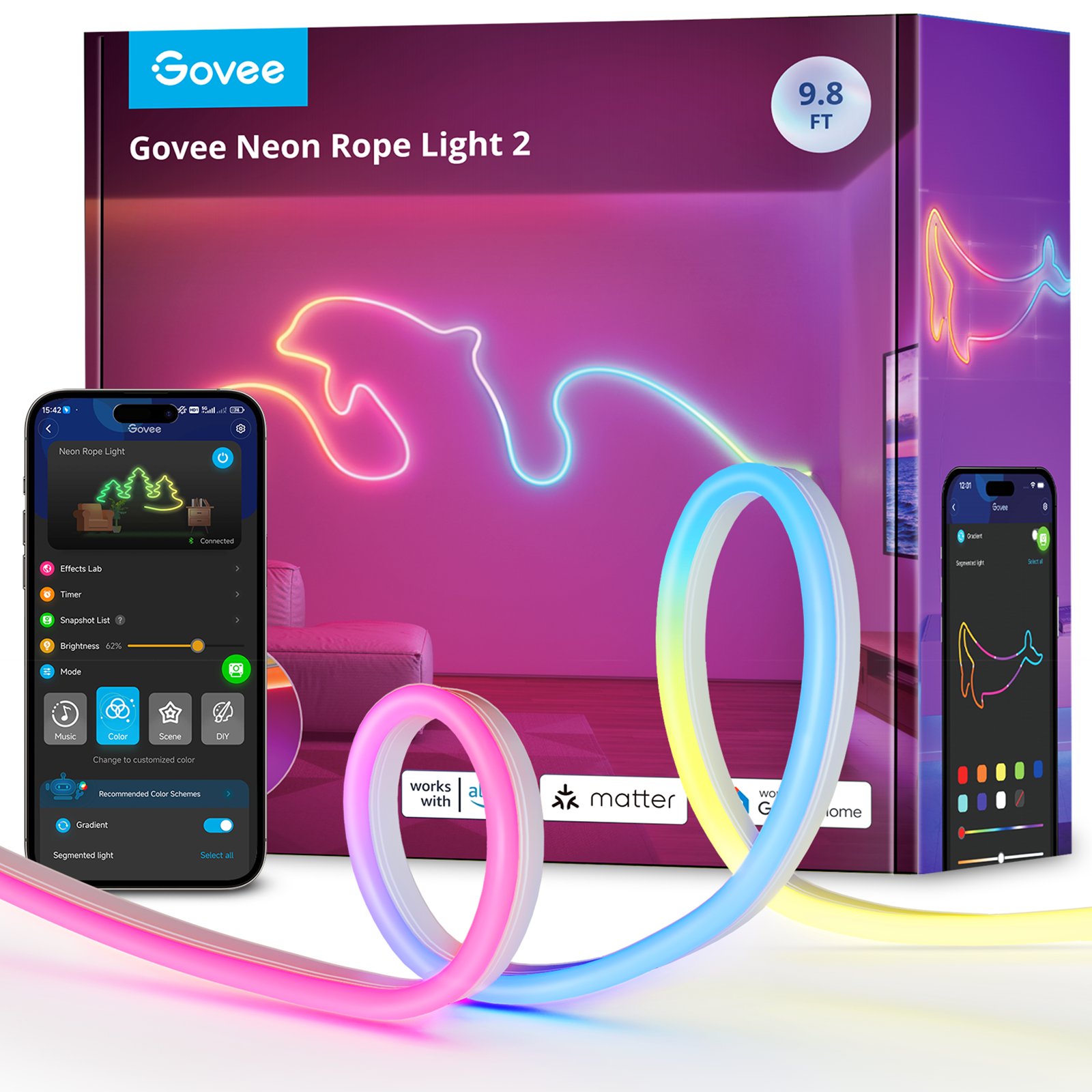 Govee H61D3 Neon Lights 2 3m | Illuminazione a LED | Matter, HomeKit, Google, Alexa, SmartThings