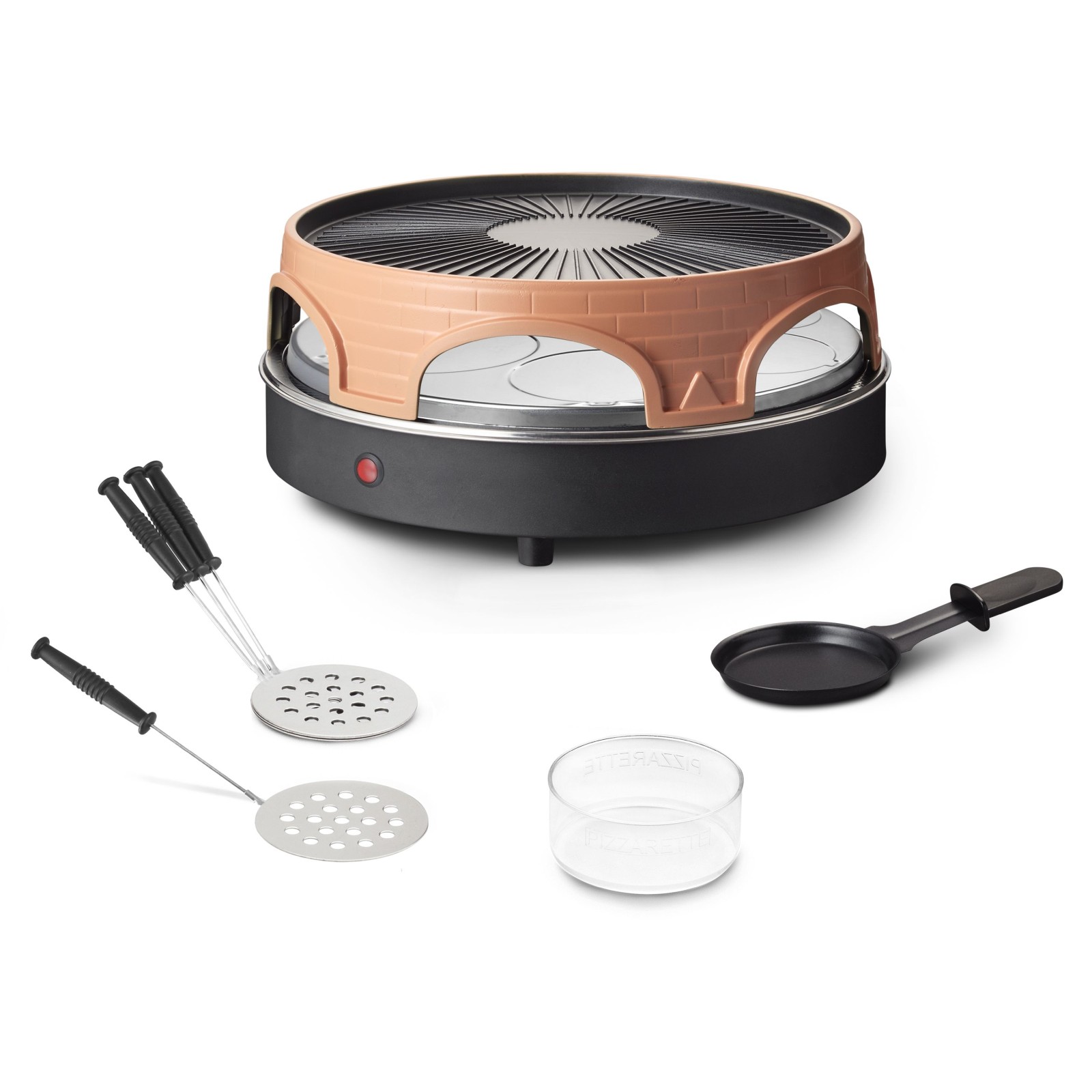 Emerio Combination Pizza Oven, Pizza Pies, Raclette, Grill, 6 People.