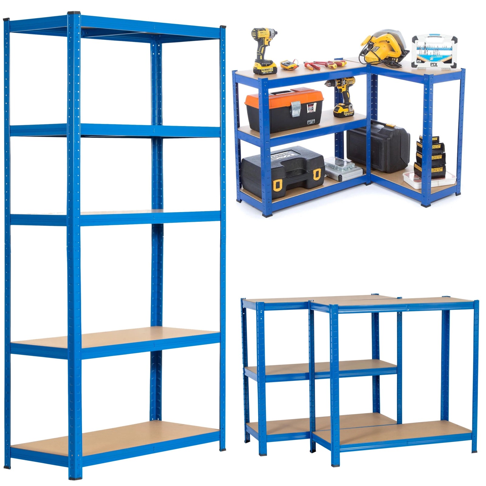 Extralink METAL STORAGE RACK 180x90x40 BLUE