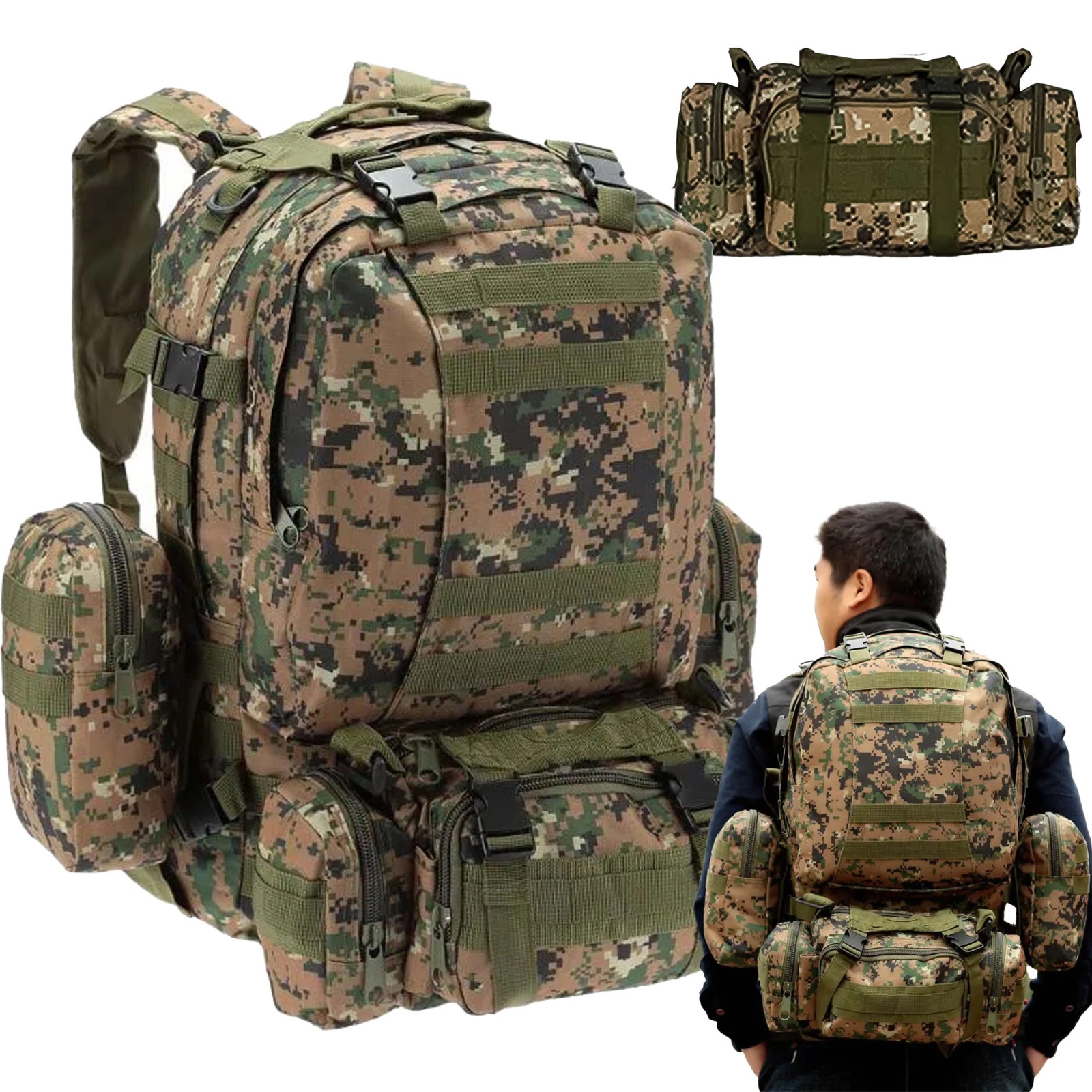 Extralink Military School/Travel/Tactical 4-in-1 Backpack, Military