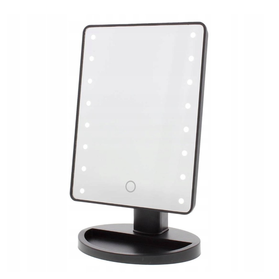 Extralink MAKE-UP MIRROR BLACK ILLUMINATED WITH STAND