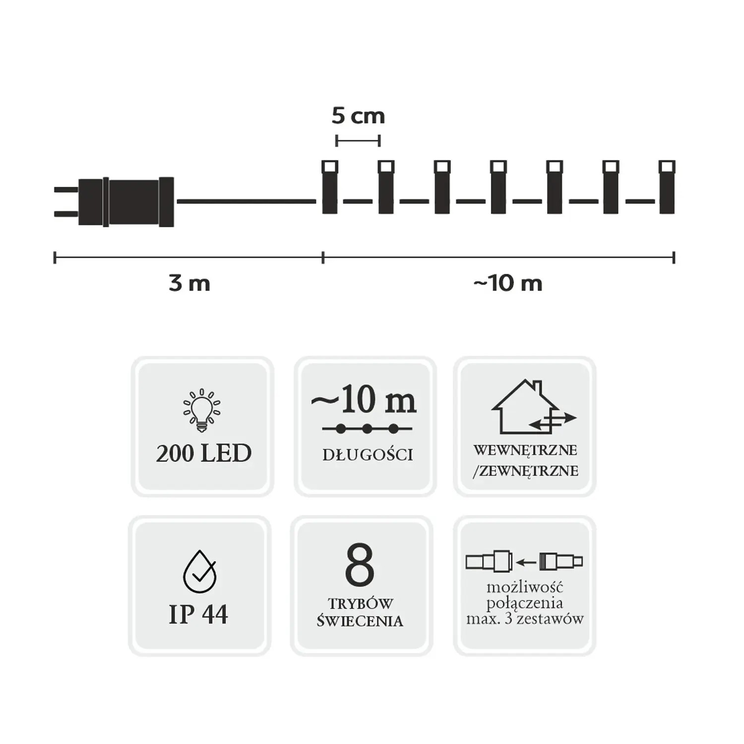 EXTRALINK LAMPKI LED 200L...