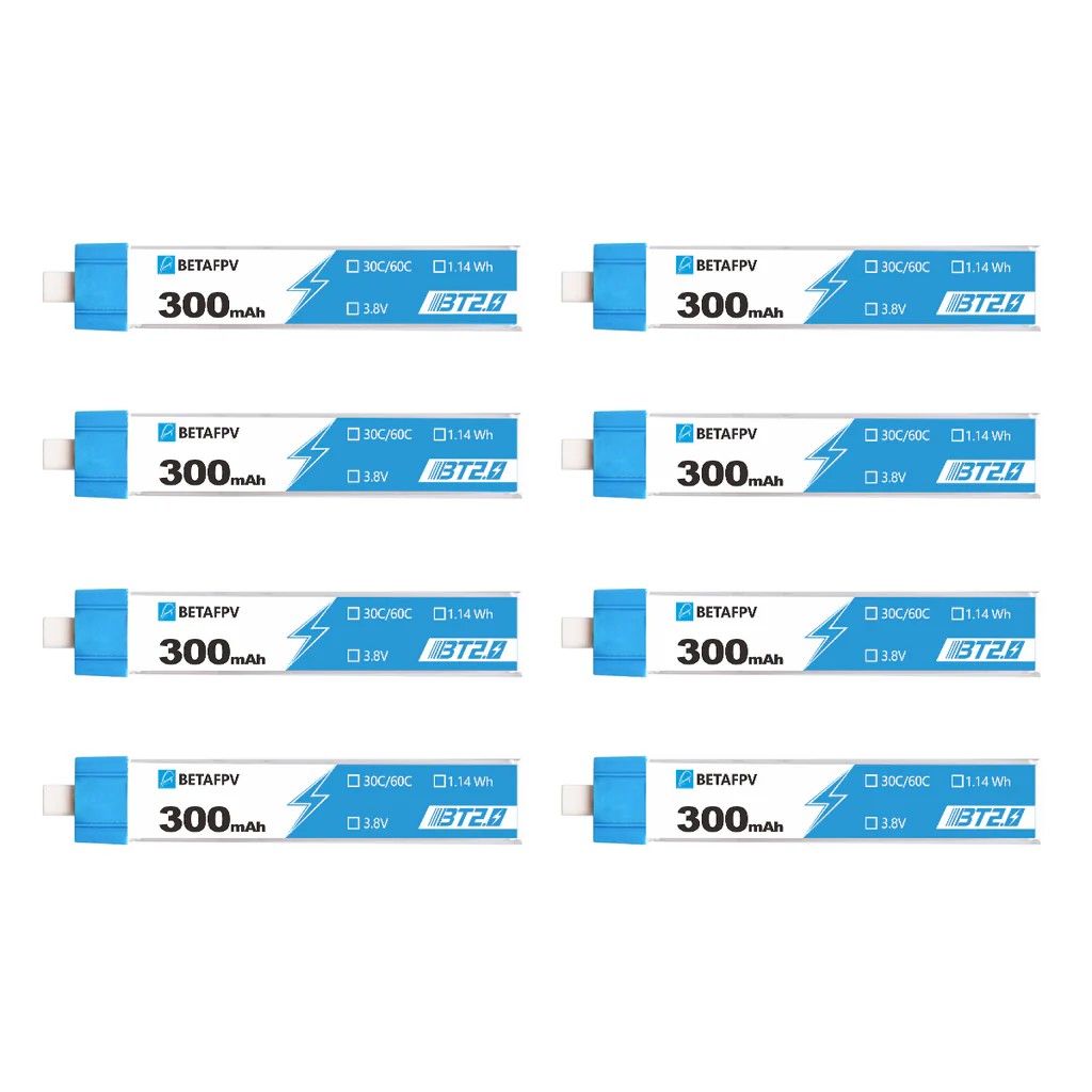 BETAFPV BATERIA BT2.0 300MAH 1S 30C HV BATTERY (8PCS)