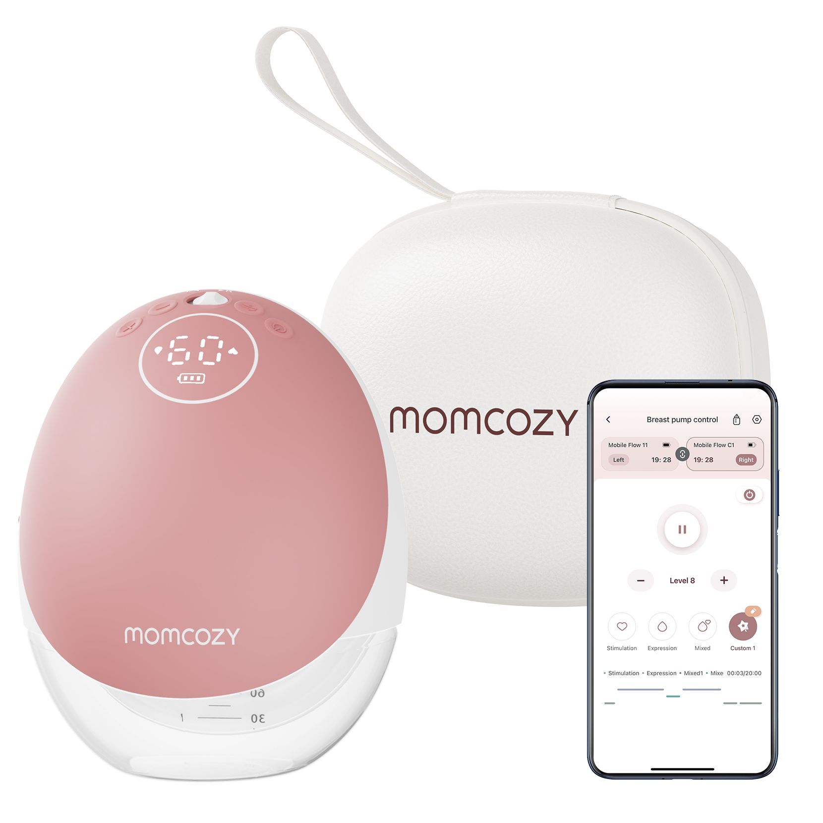 Momcozy M9 Pojedynczy czerwony | Laktator | 150ml