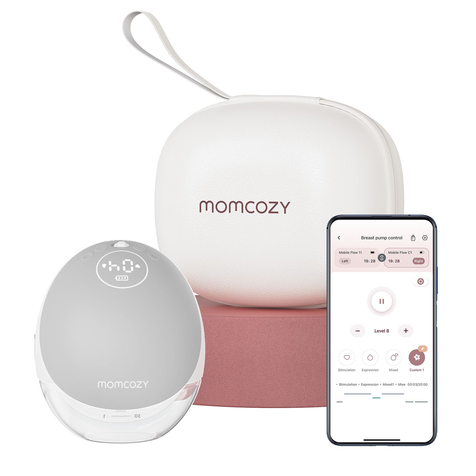 Momcozy M9 Single Breast Pump, Grey