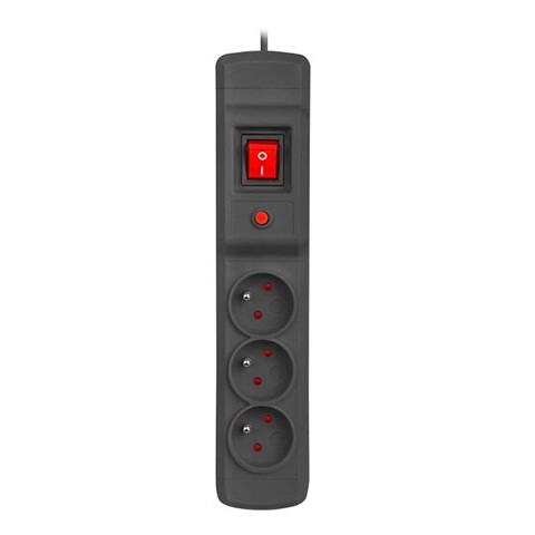 ARCON M3 PROTECTING POWER STRIP 3X SOCKETS 3M CABLE BLACK