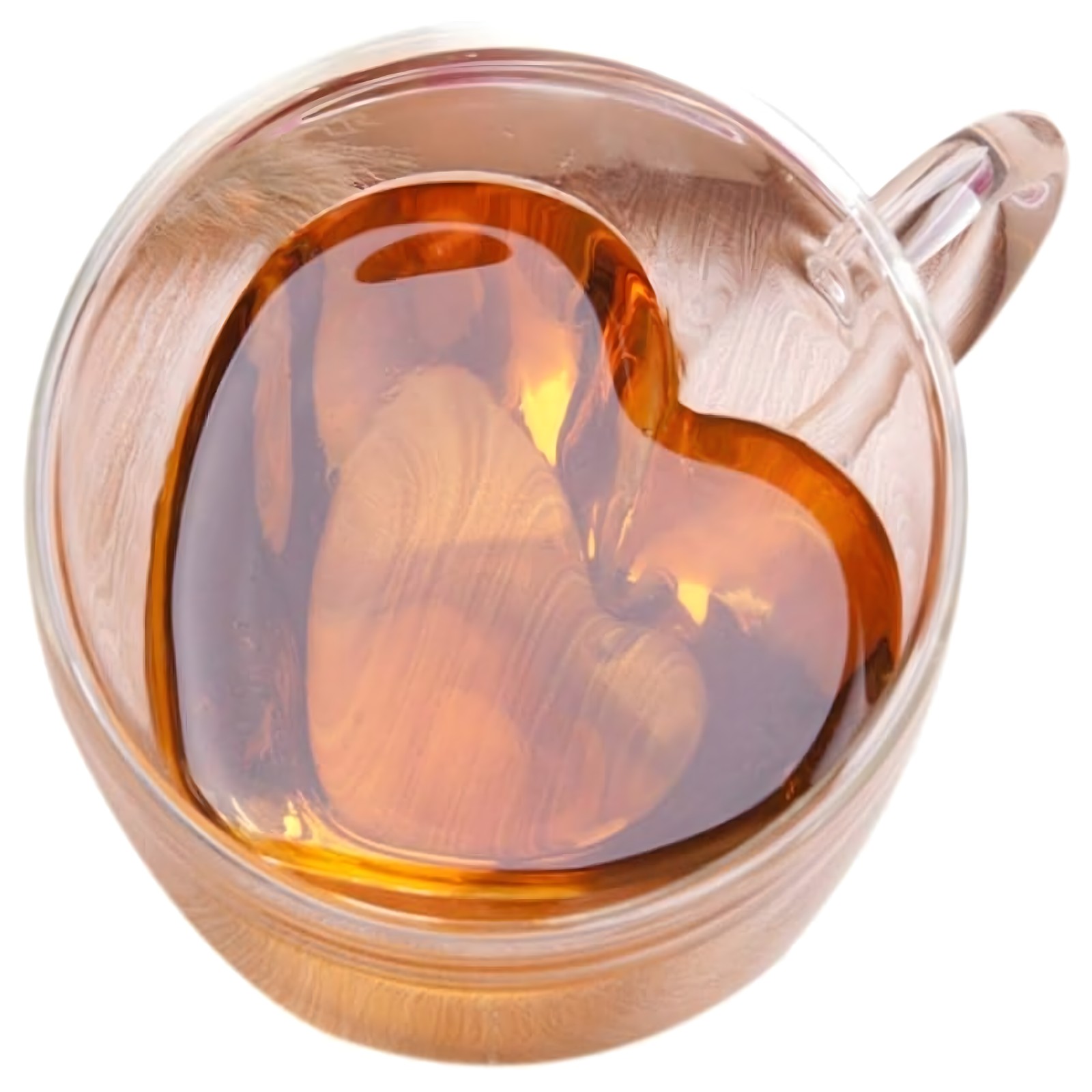 Extralink HOME LOVE MUG HEART-SHAPED GLASS, DOUBLE-WALL, HEATPROOF, 250ML