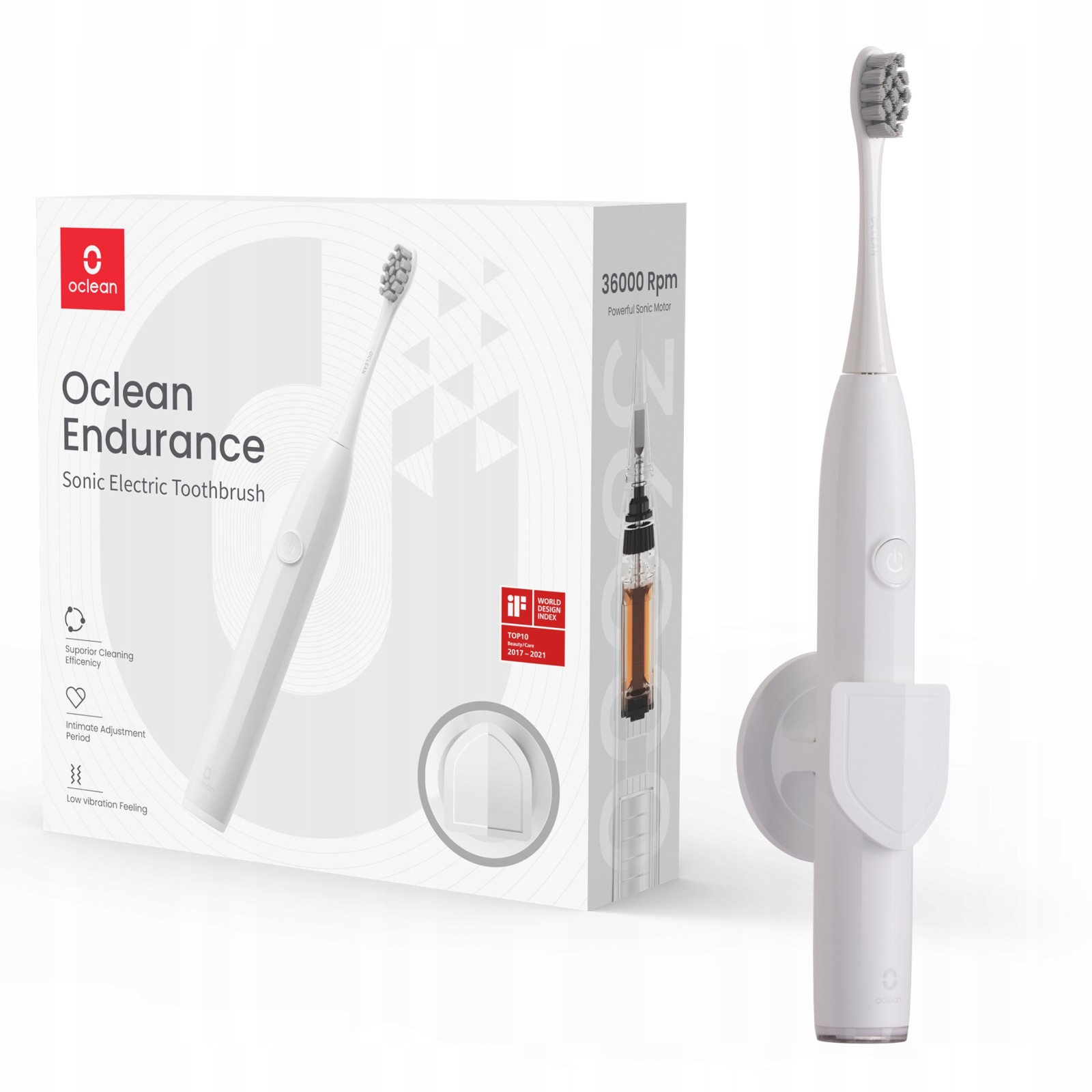 Oclean Endurance Bianco | Spazzolino sonico | 36000 giri/min