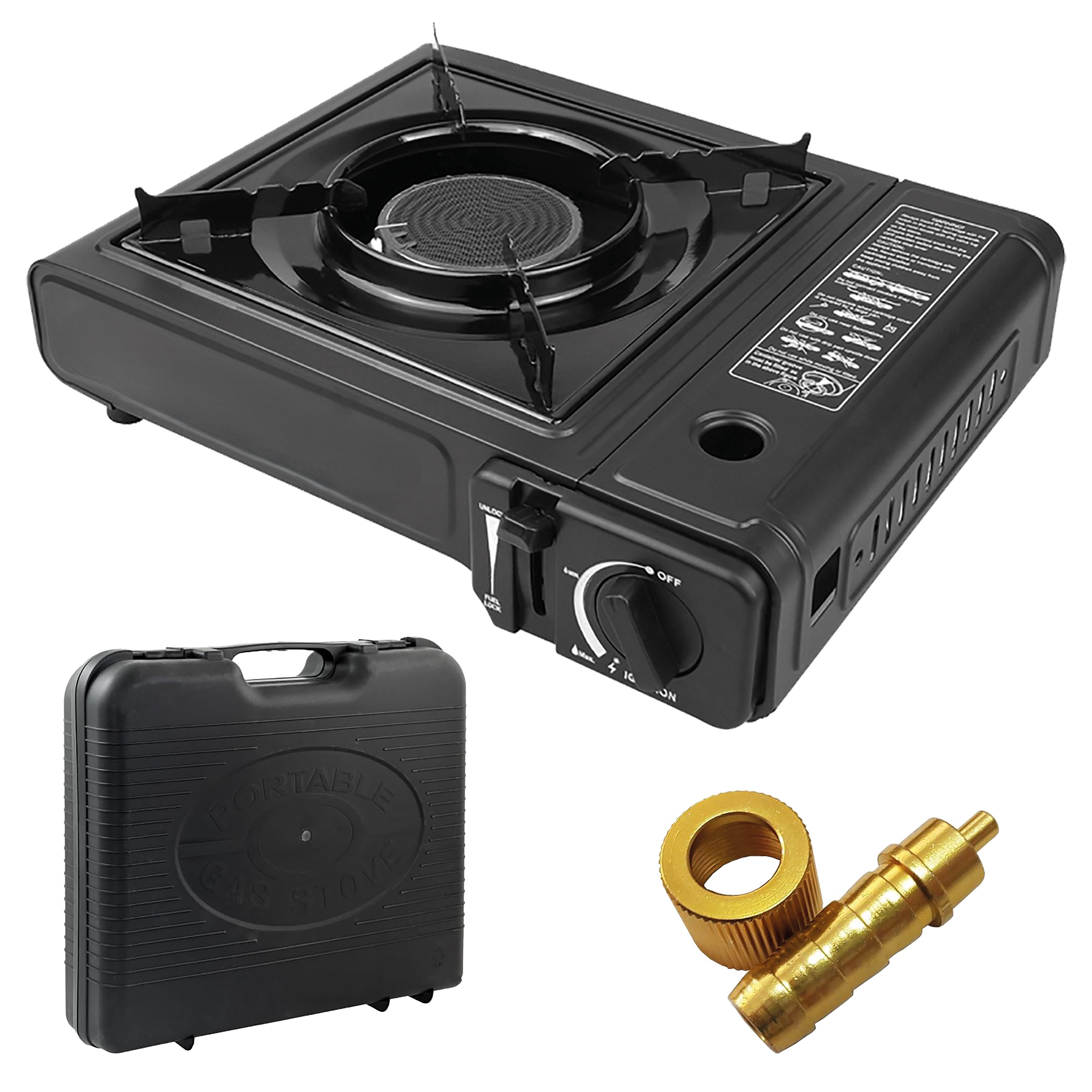 Extralink BLACK FOREST CERAMIC TOURIST GAS STOVE IN A SUITCASE + ADAPTER