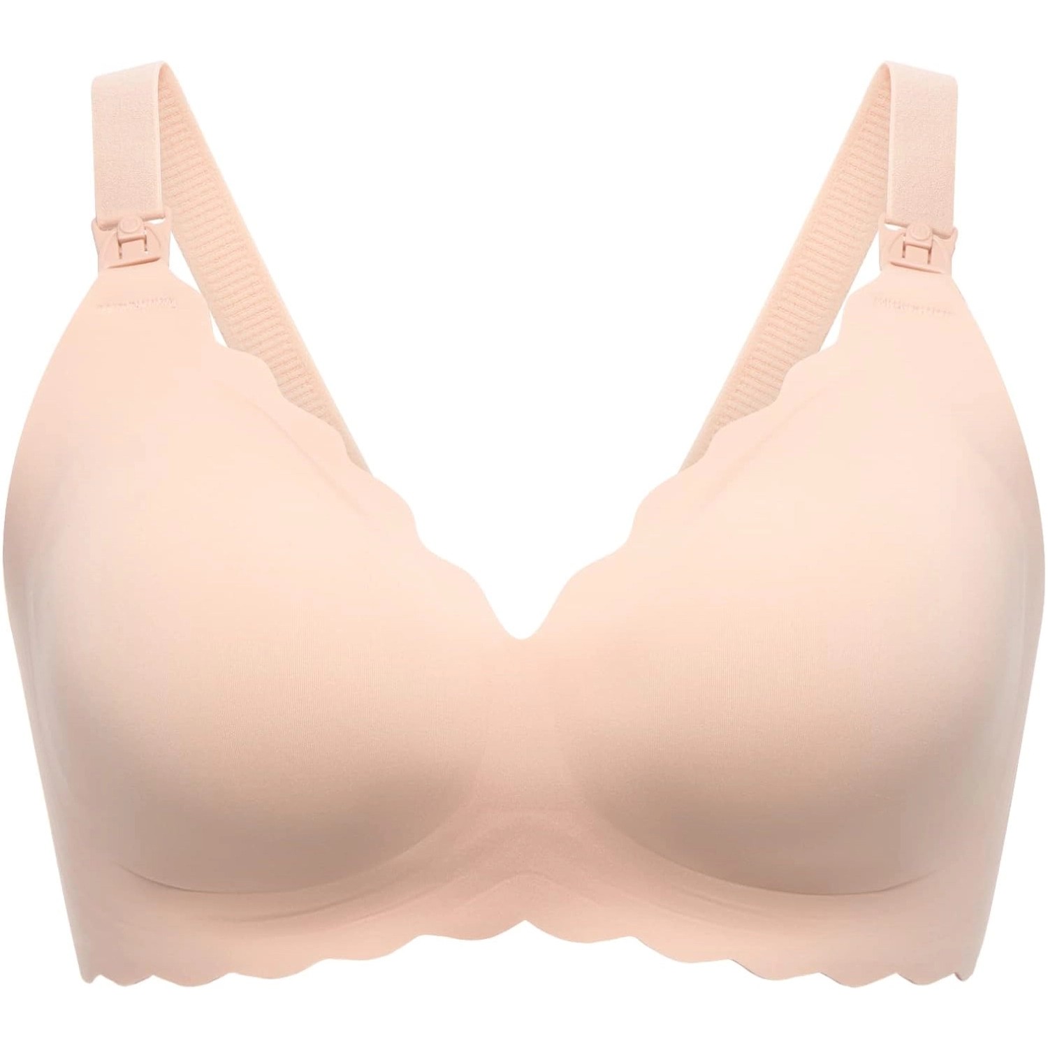 Momcozy YN46 (XL) | Jelly Strip – Seamless Floral Push-up Nursing Bra | Beige Floral
