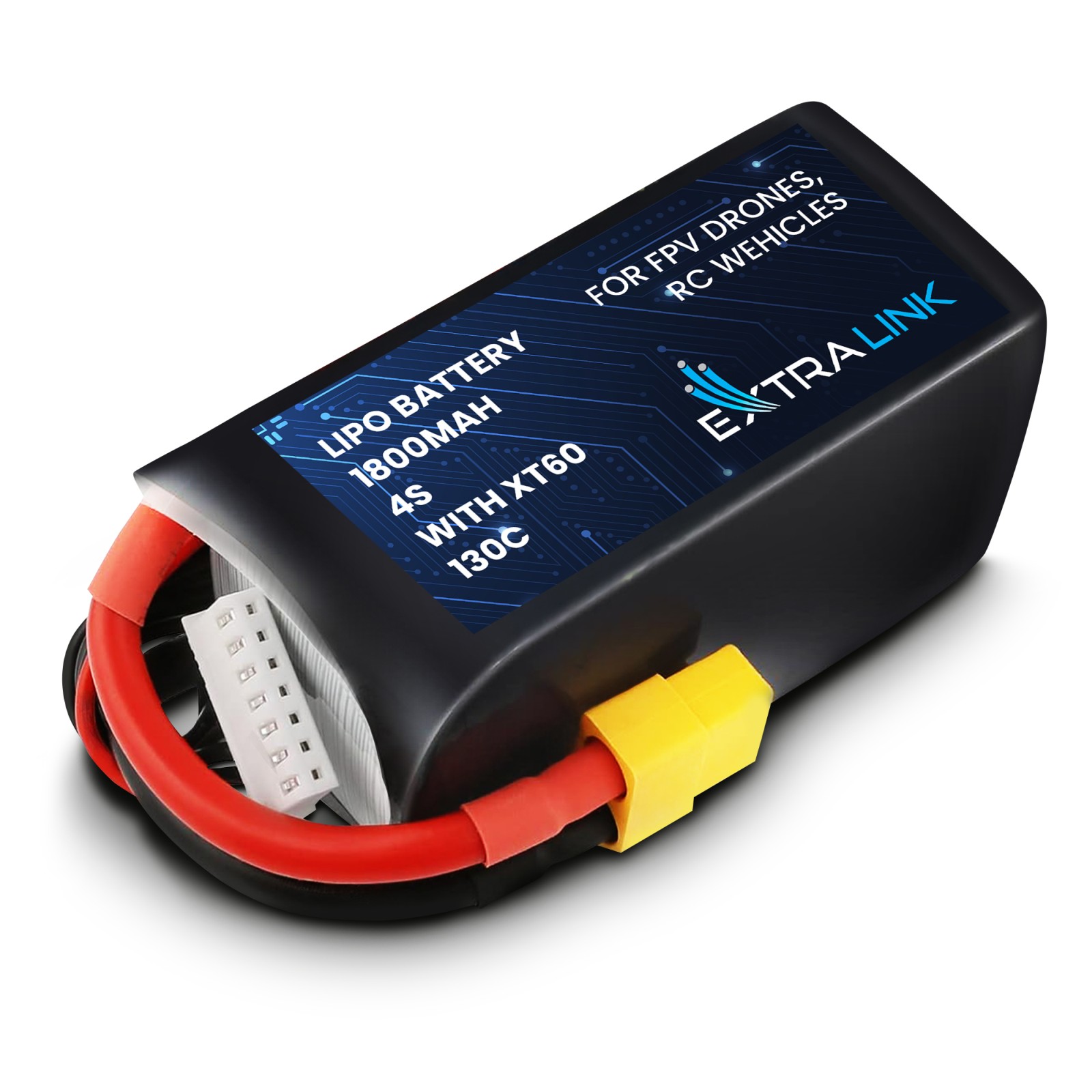 Extralink LiPo 4S 1800mAh XT60 130C | Bateria do dronów FPV RC | samochodzików RC, samolotów RC, zdalnie sterowanych pojazdów RC