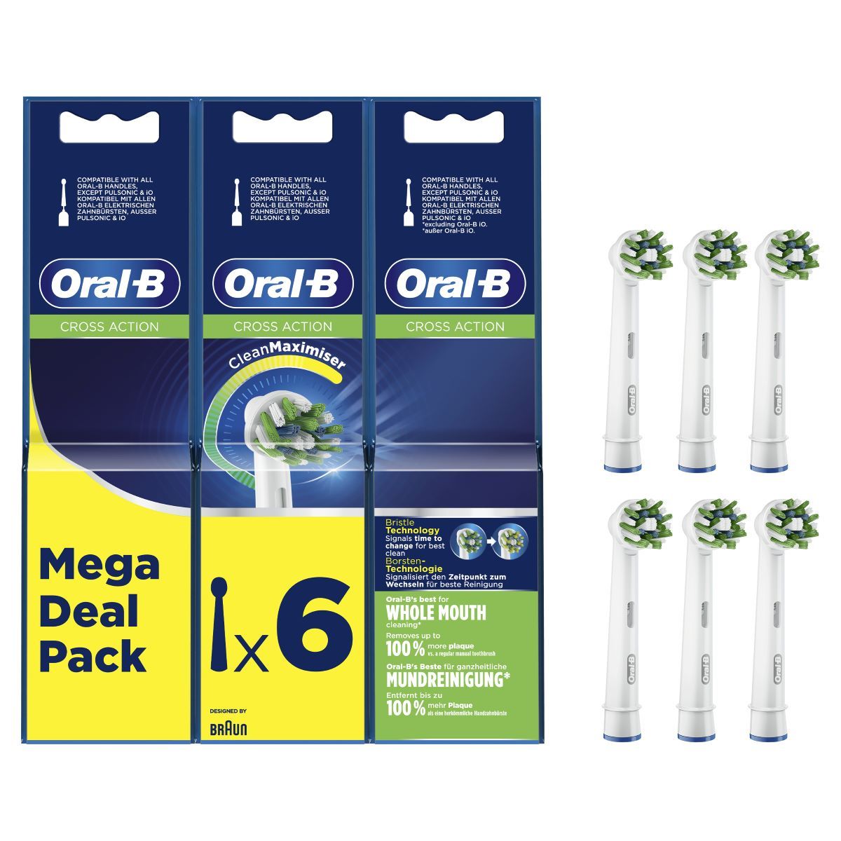 Oral-B Pro CrossAction Refill (6 pcs) | Electric toothbrush heads | White