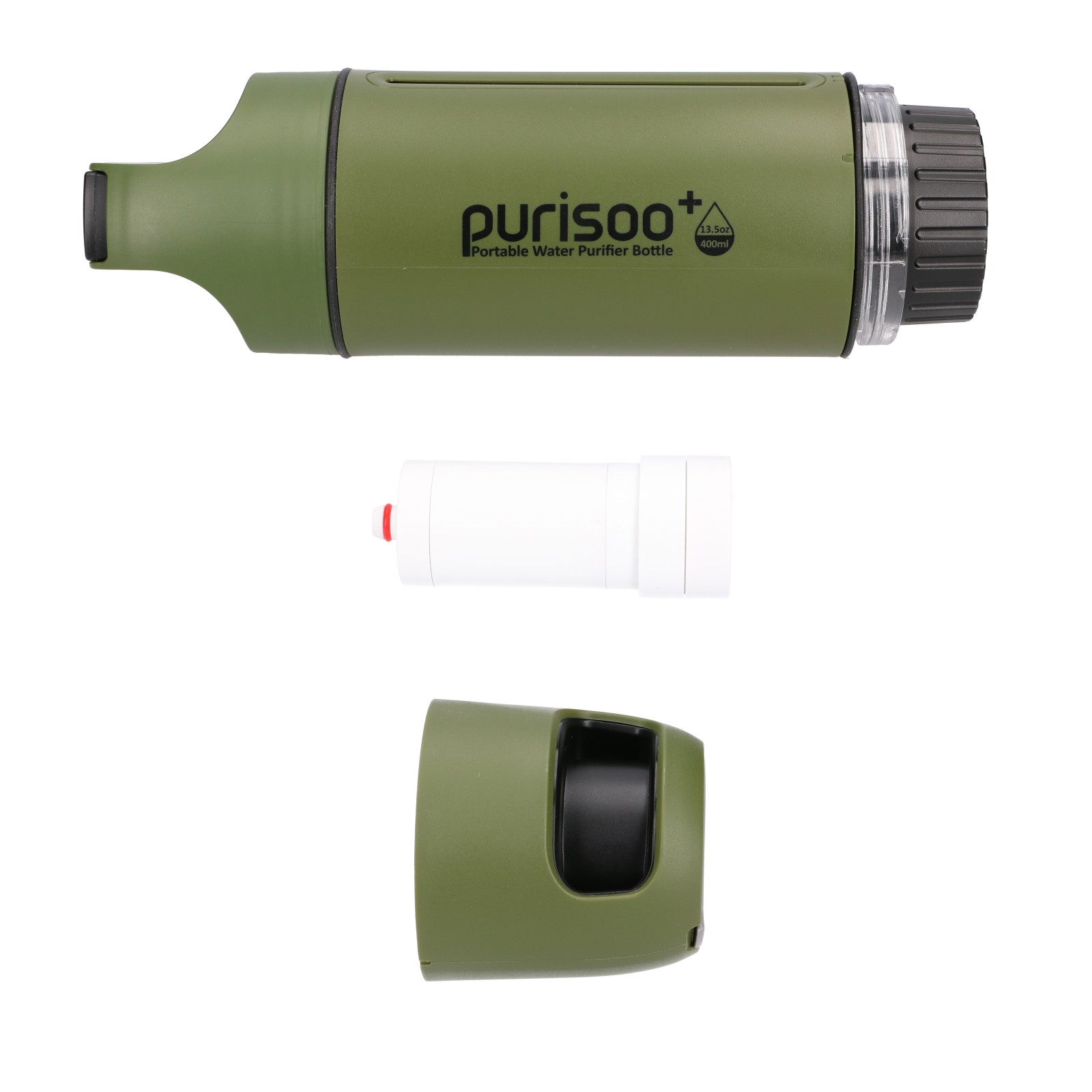 EXTRALINK PURISOO+ BUTELKA Z SYSTEMEM FILTRUJĄCYM Z POMPKĄ 400ML