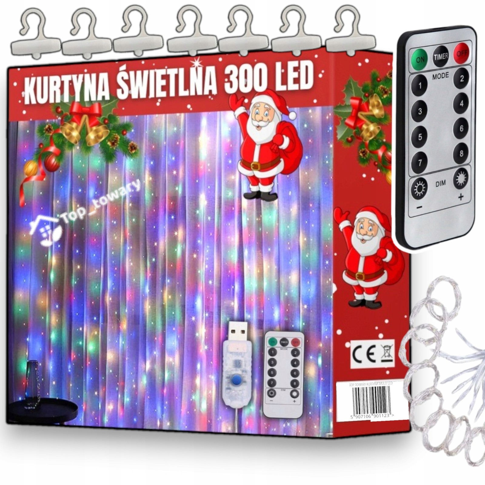 Extralink 300 LED LIGHT CURTAIN 3X3 CHRISTMAS TREE LIGHTS DECORATION