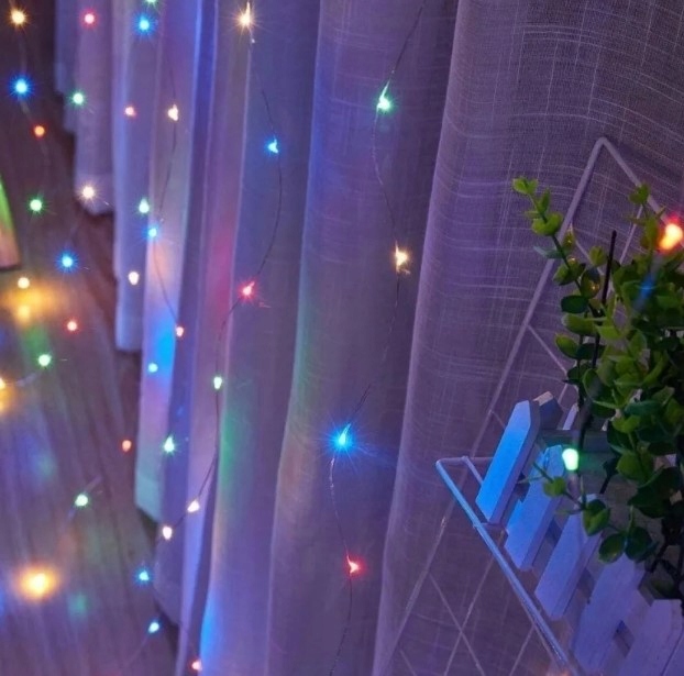 EXTRALINK KURTYNA ŚWIETLNA 300 LED 3X3 LAMPKI ŚWIĄTECZNE CHOINKOWE MULTIKOLOR OZDOBA