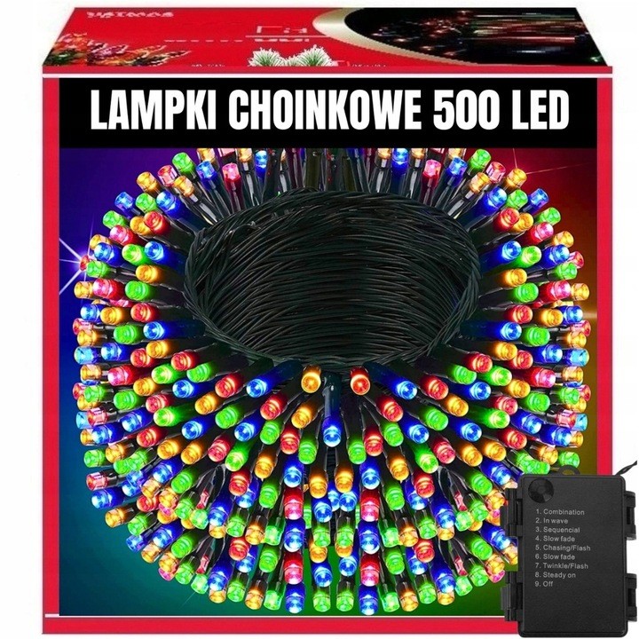 Extralink CHRISTMAS TREE LIGHTS 500 LED OUTDOOR INDOOR WHITE COLD 32.7M