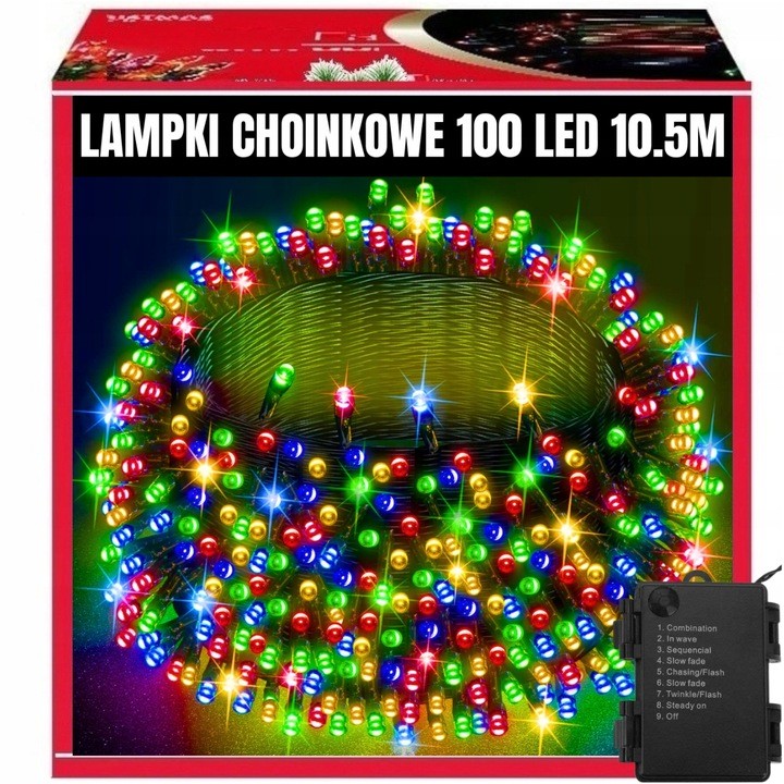 Extralink CHRISTMAS TREE LIGHTS 100 LED DECORATIVE MULTICOLOR BATTERY OPERATED 10.5M