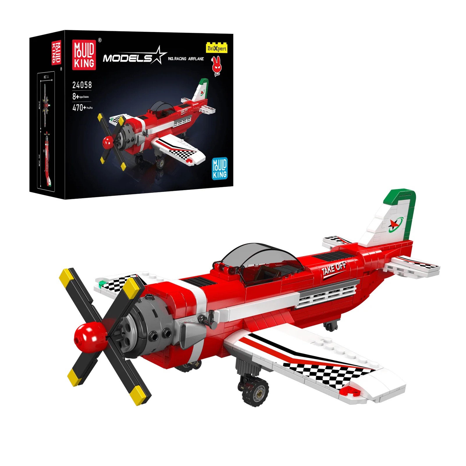 Mould King Racing Airplane 24058 | Zestaw klocków | 470 elementów