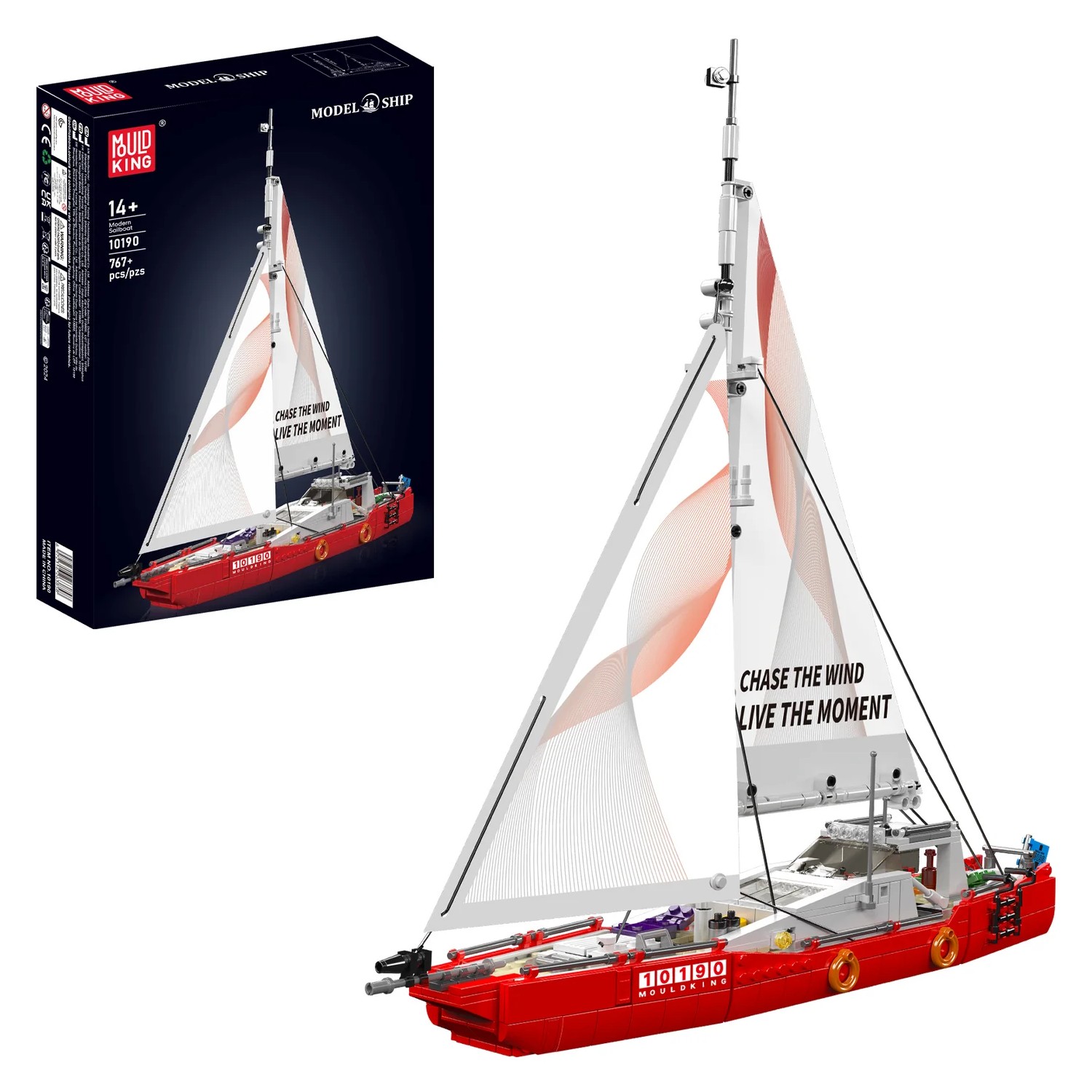 Mould King Modern Sailboat 10190 | Zestaw klocków | 767 elementów