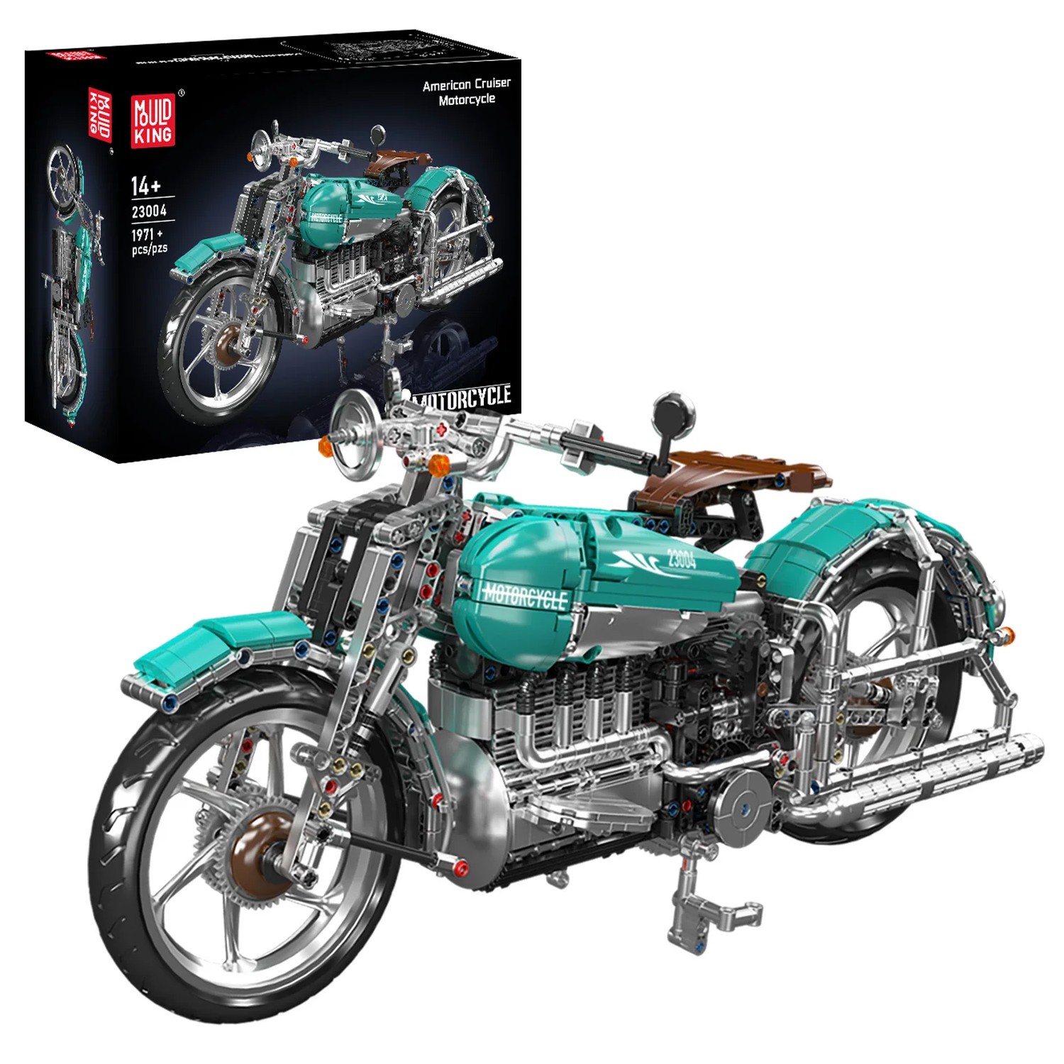 Mould King American Cruiser Motorcycle 23004 | Zestaw klocków | 1971 elementów
