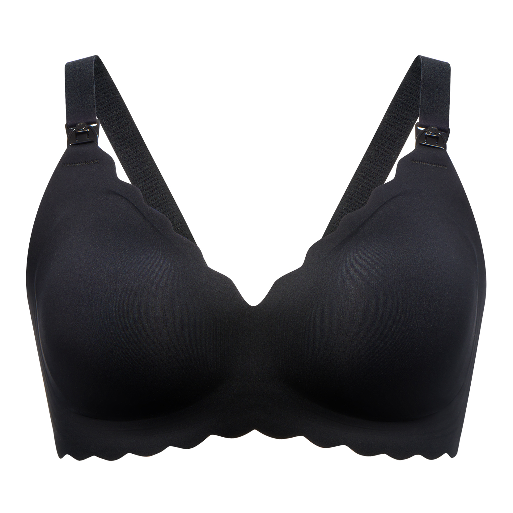 Momcozy YN46 Seamless Support Floral Nursing Bra, Black, 3XL