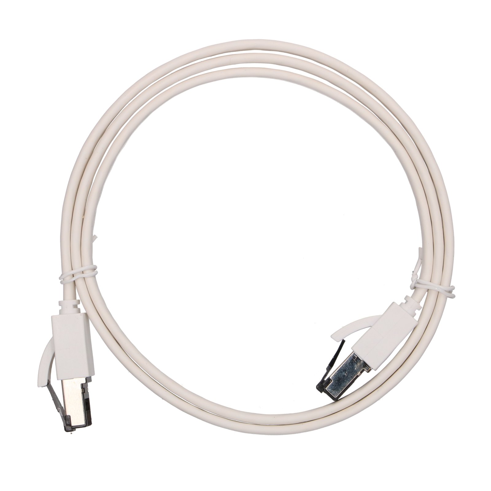 Extralink LAN PATCH CORD CAT.8 U/FTP 1M 40G FLAT SHIELDED FOILED TWISTED PAIR BARE COPPER WHITE