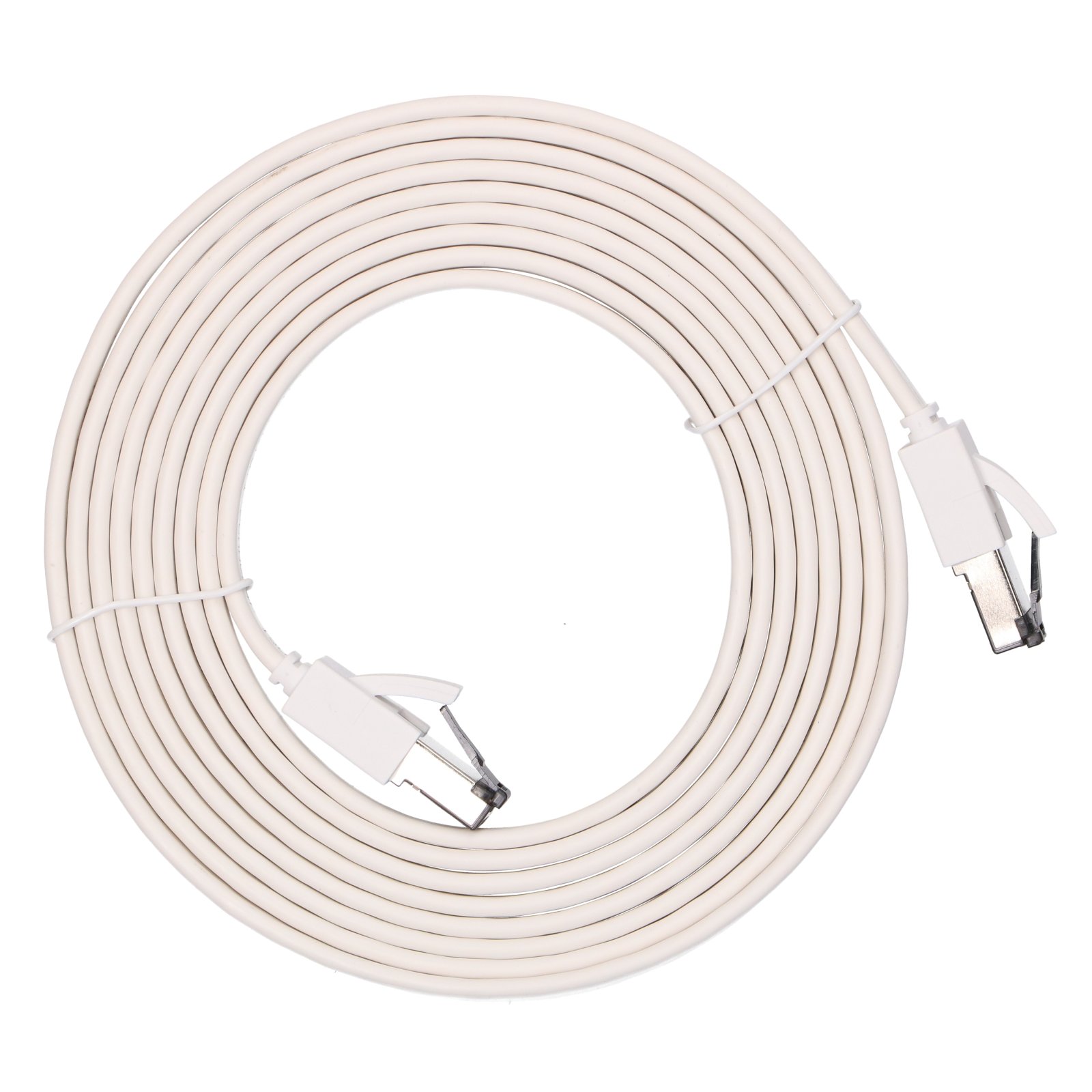 Extralink LAN Patch Cord Cat.8 U/FTP 2m 40G Flat Shielded Foiled Twisted Pair Bare Copper White