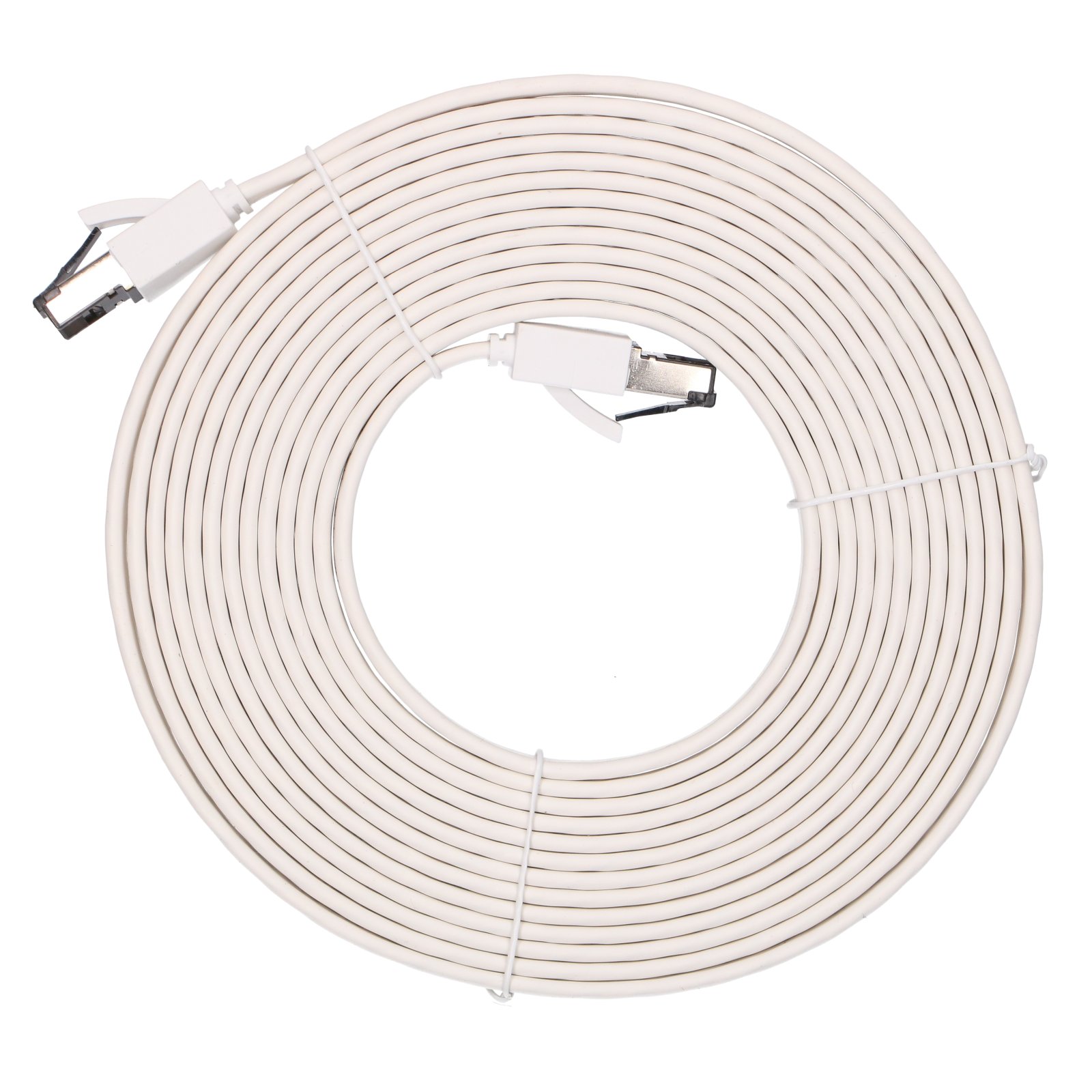 Extralink LAN Patch Cord Cat.8 U/FTP 5m 40G Flat Shielded Foiled Twisted Pair Bare Copper White