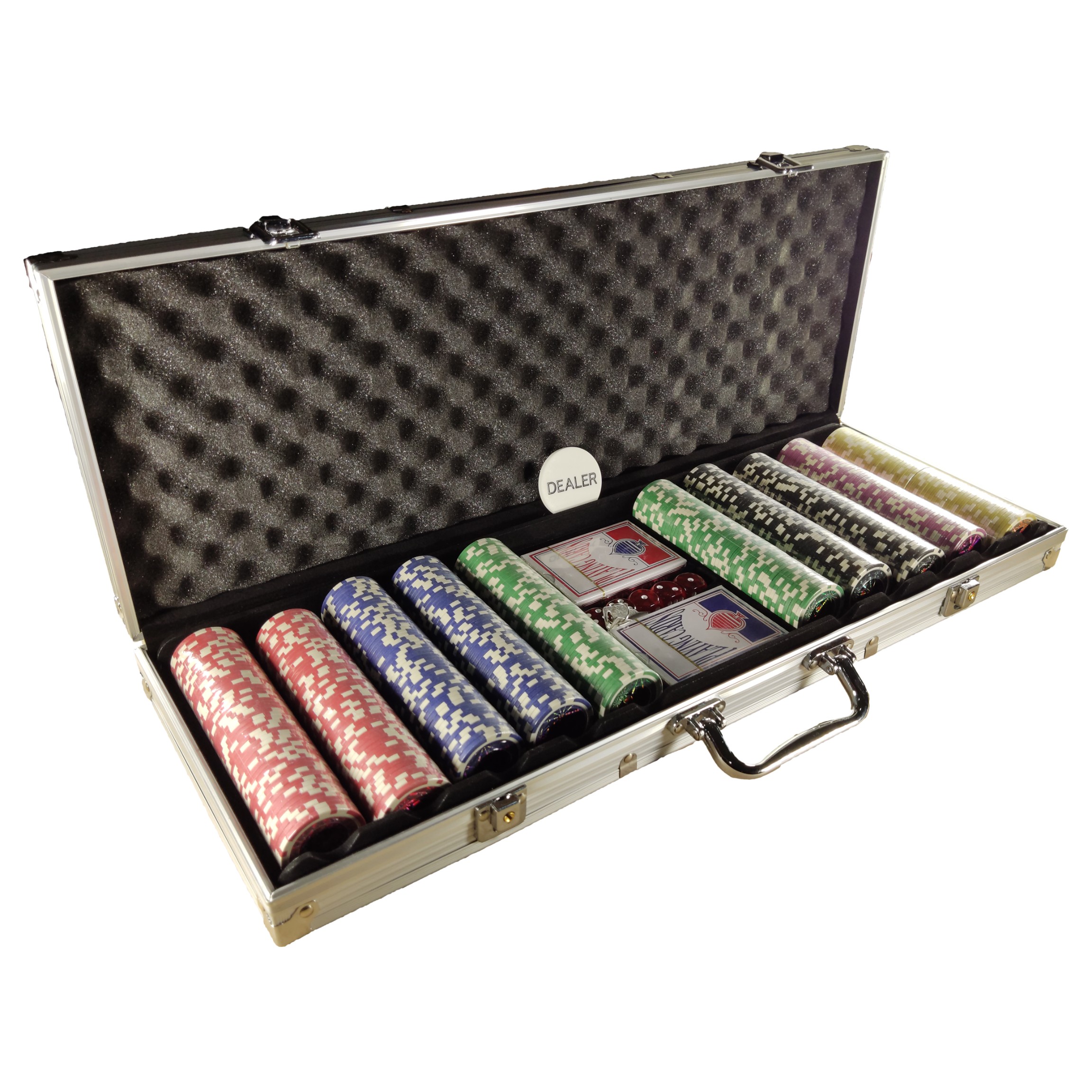 Extralink PREMIUM 500-PIECE POKER CHIP SET, 2 DECKS OF CARDS, DICE + CASE