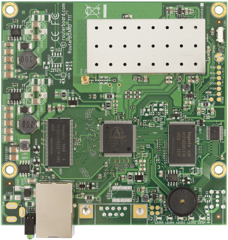 MIKROTIK RB711 MMCX ROUTERBOARD 400MHZ 32MB 1XFE 802.11AN L3